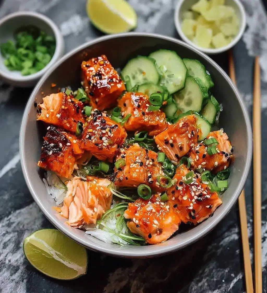 Crispy Bang Bang Salmon Bite Bowls