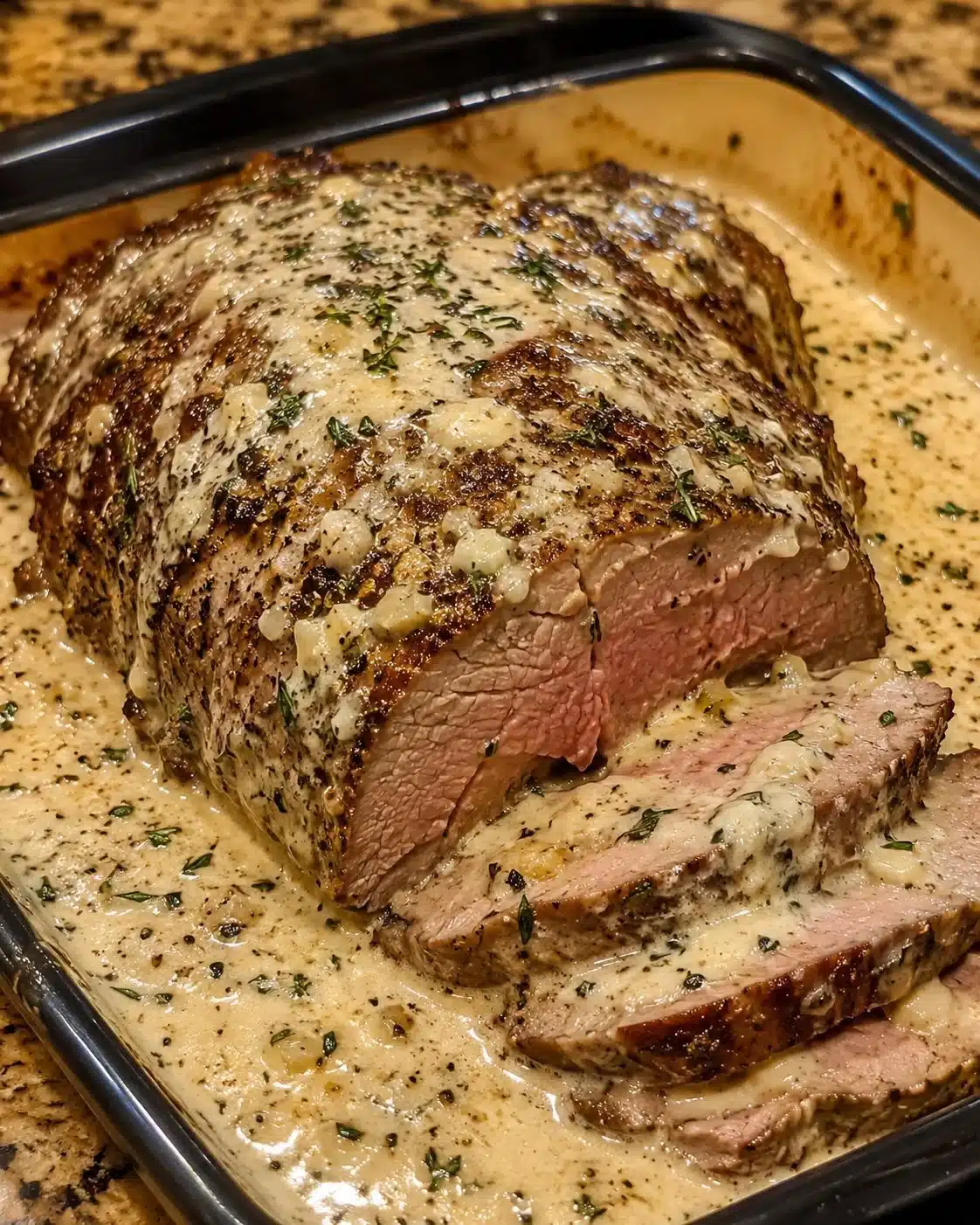 Creamy Garlic Herb Roast Beef