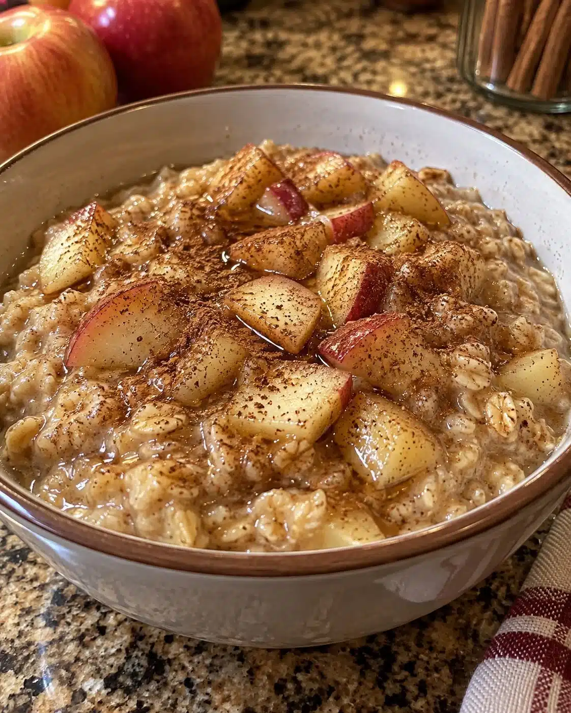 Warm Apple Cinnamon Oatmeal
