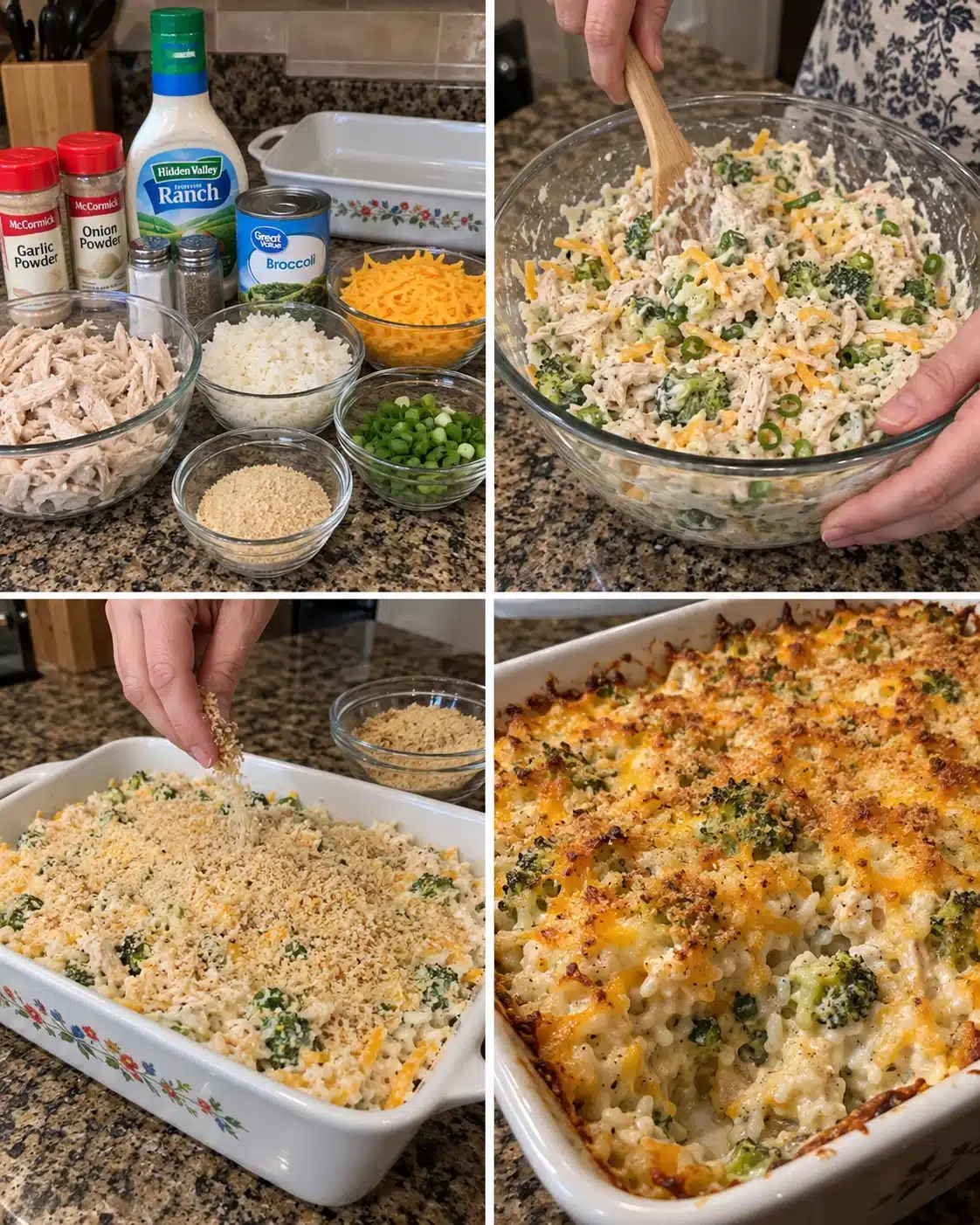 Chicken Cheddar Ranch Casserole