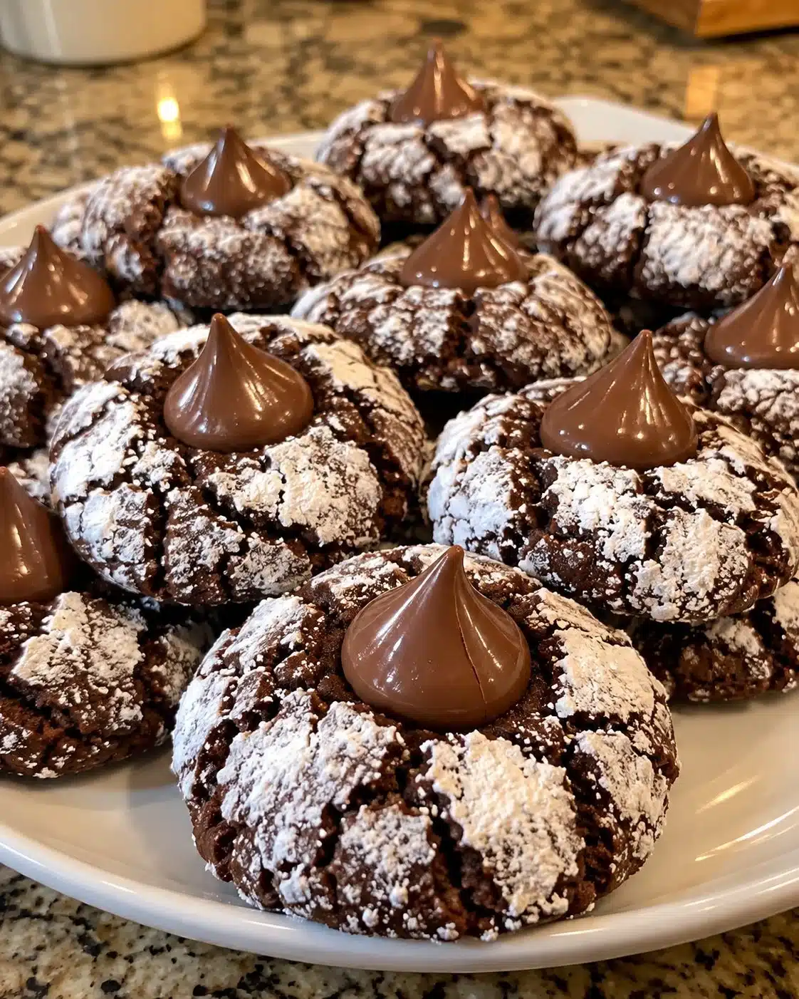 Chocolate Crinkle Cookies with Chocolate Drops