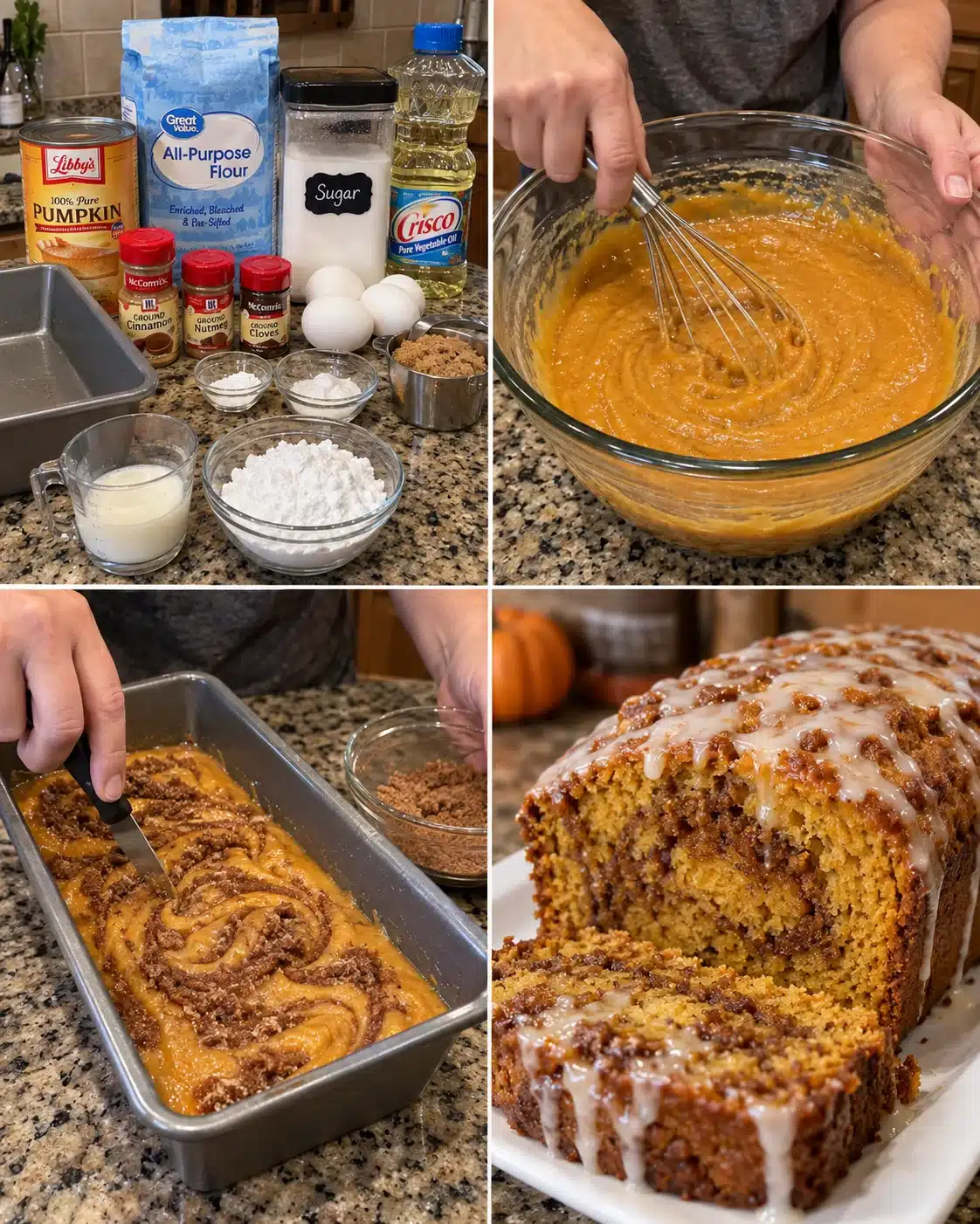 Cinnamon roll pumpkin bread!
