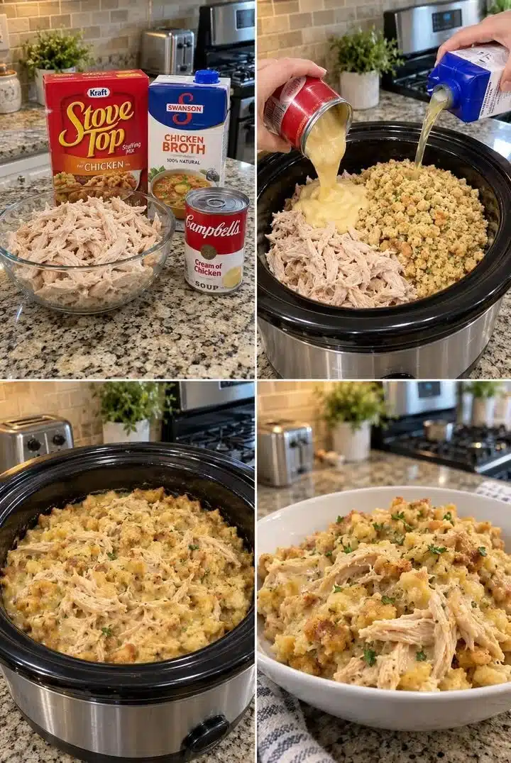 Crock Pot Chicken and Stuffing Juicy