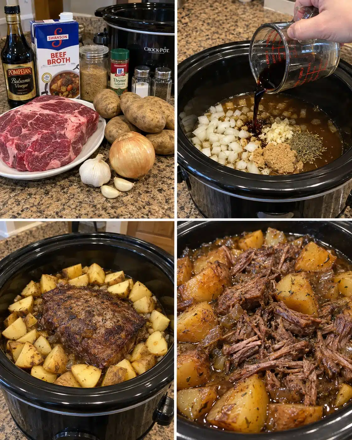 Crockpot Balsamic Beef and Potatoes