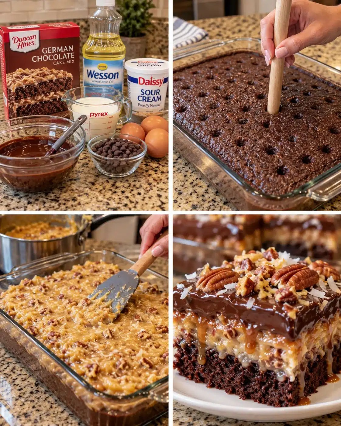 Heavenly German Chocolate Poke Cake