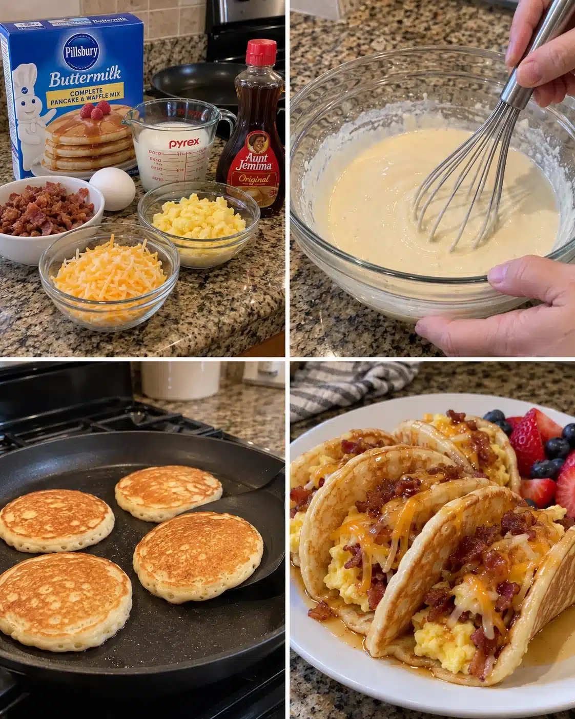 Loaded Pancake Breakfast Tacos