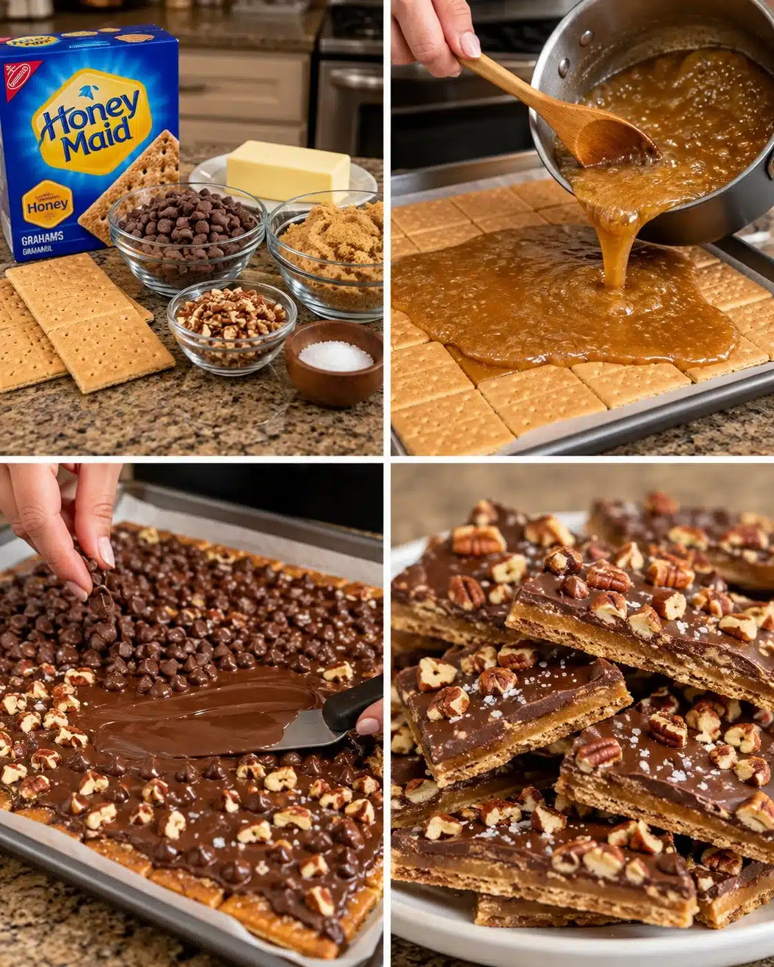 No-Bake Graham Cracker Toffee Full Recipe in the Comments 👇