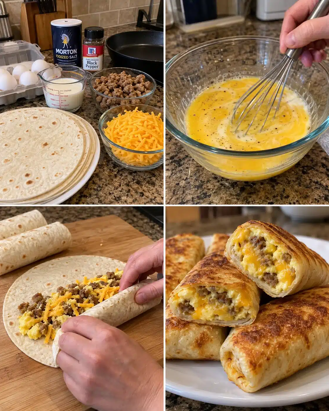 Sausage Egg and Cheese Breakfast Roll Ups