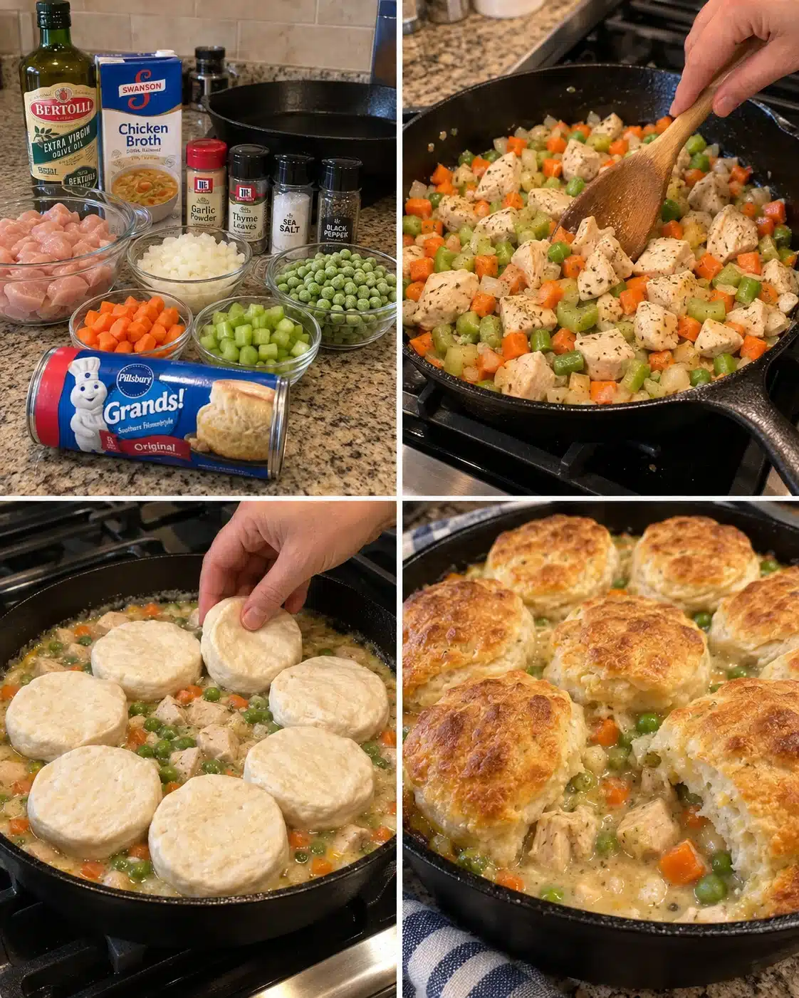 Skillet Chicken Biscuit Pot Pie