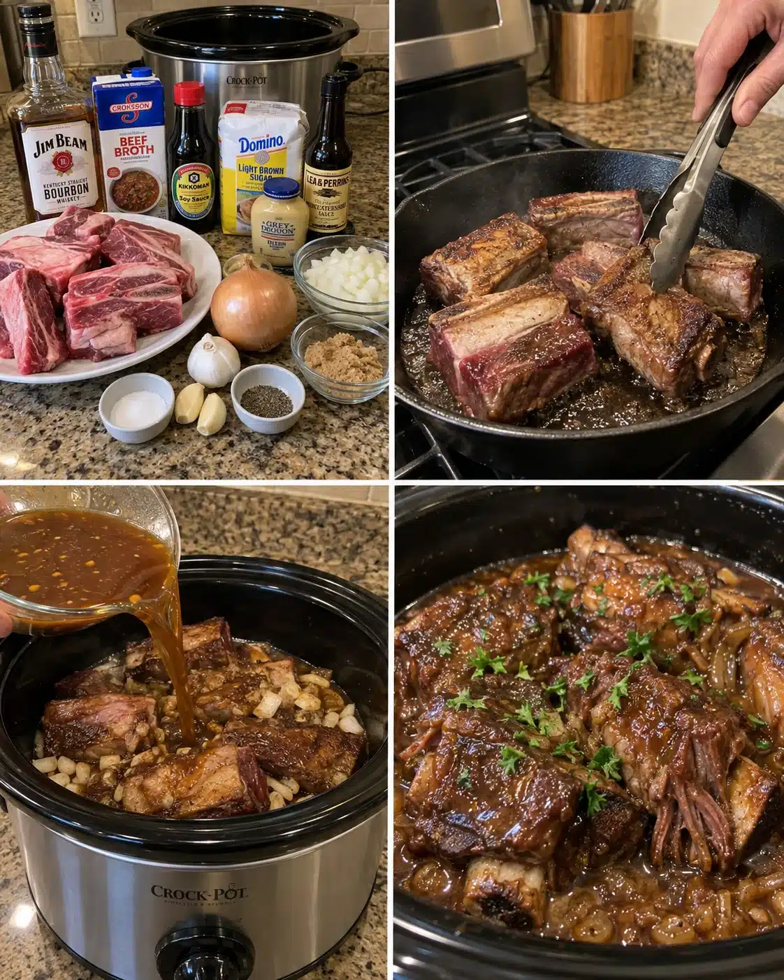 Slow Cooker Bourbon Beef Short Ribs